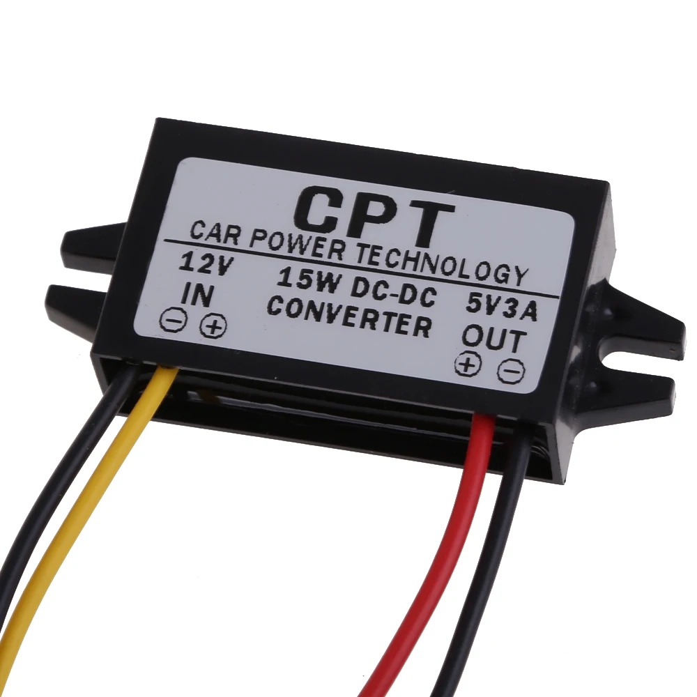 DC-DC 12V to 5V 3A 15W автомобильный преобразователь питания Micro Mini USB понижающий адаптер