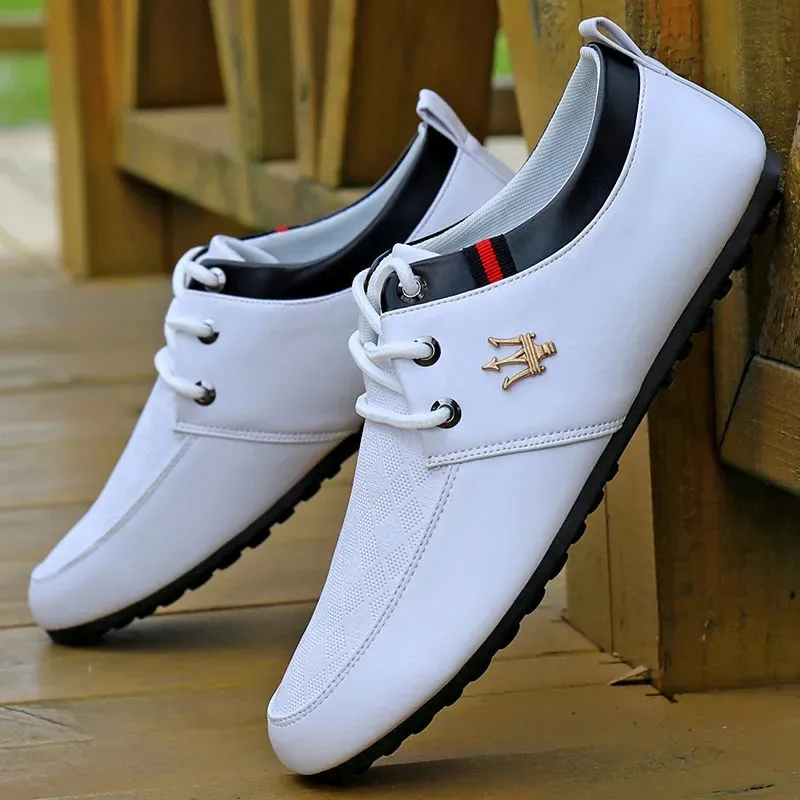 

2021 Mens Loafers Pu Leather Men Casual Shoes Luxury Brand Moccasins Breathable Slip on Black Driving Shoes British Sneaker New