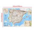 Карта путешествий из нетканого материала формата A2 в Европе, карта Испании и Португалии, Обучающие образовательные принадлежности, Настенный декор, плакат