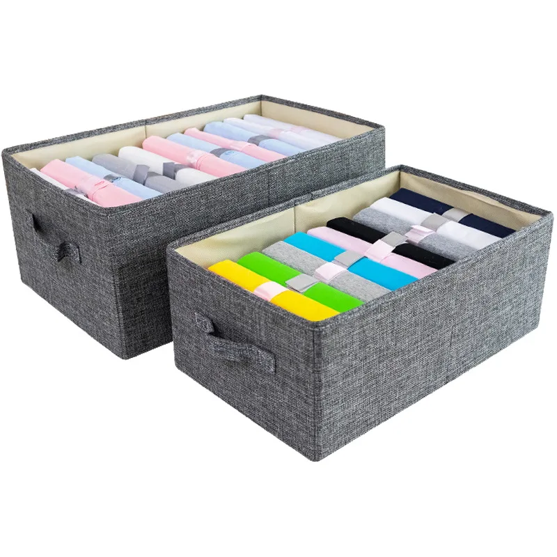 

1Pcs Clothing Storage Boxes Organizer Polyester Fabric Clear Baskets Containers Bins Clothes Toys Books