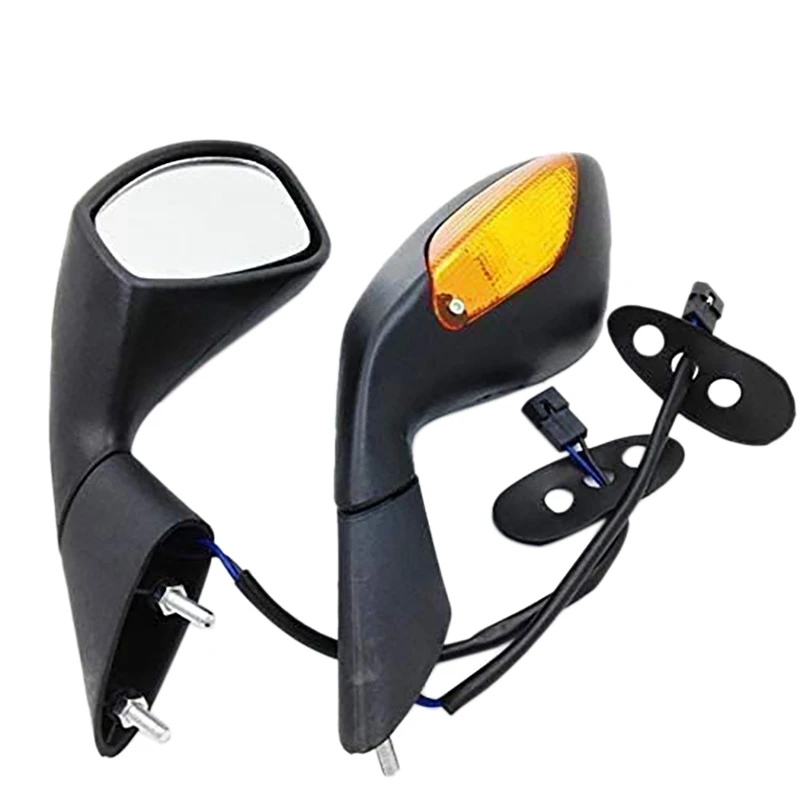 

2Pcs Motorcycle Rearview Mirror Turn Signal Retrofit Side Mirror Reflector for Aprilia RSV 1000 2004-2008