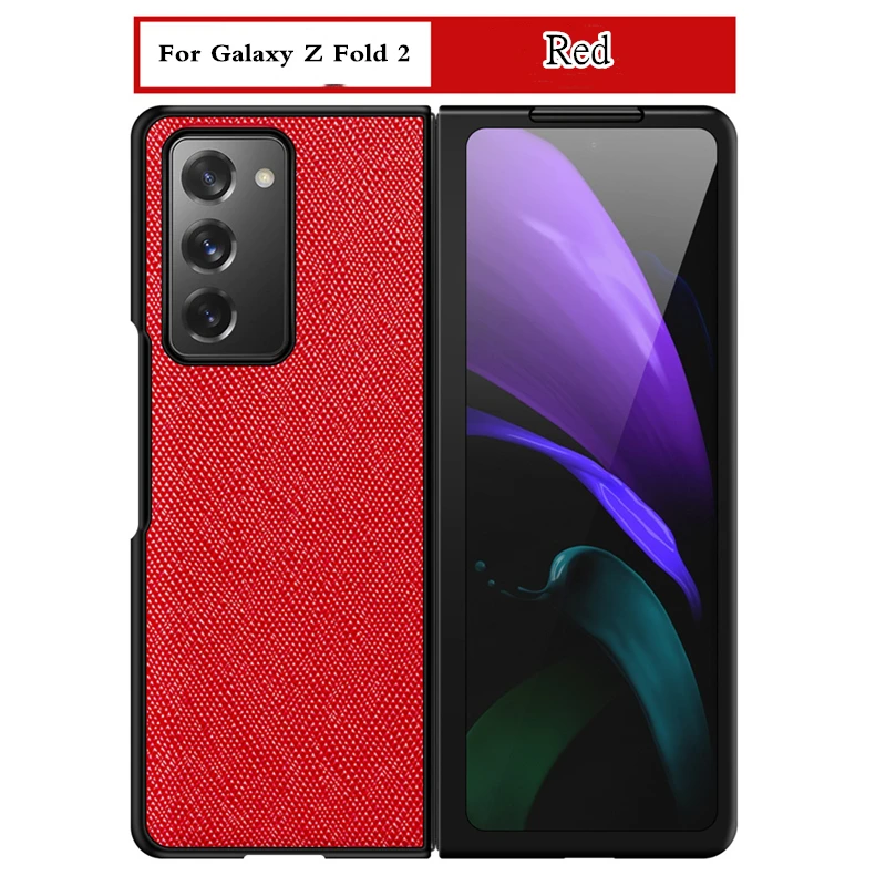 

For Samsung Galaxy Z Fold 2 Case Z Fold2 Cover Genuine Leather Cover For Galaxy Z Fold 2 5G Cover Full Shockproof Flip Fundas