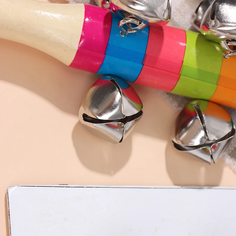 

Colorful Newborn Baby Wooden Rattles Baby Handbell Colorful Bell Kindergarten Toy Instruments Toy For Kids Gift New