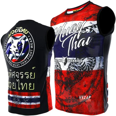 

Thai muay Thai fighting tiger fighting sleeveless vest T-shirt male gym stretch quick dry fighting MMA