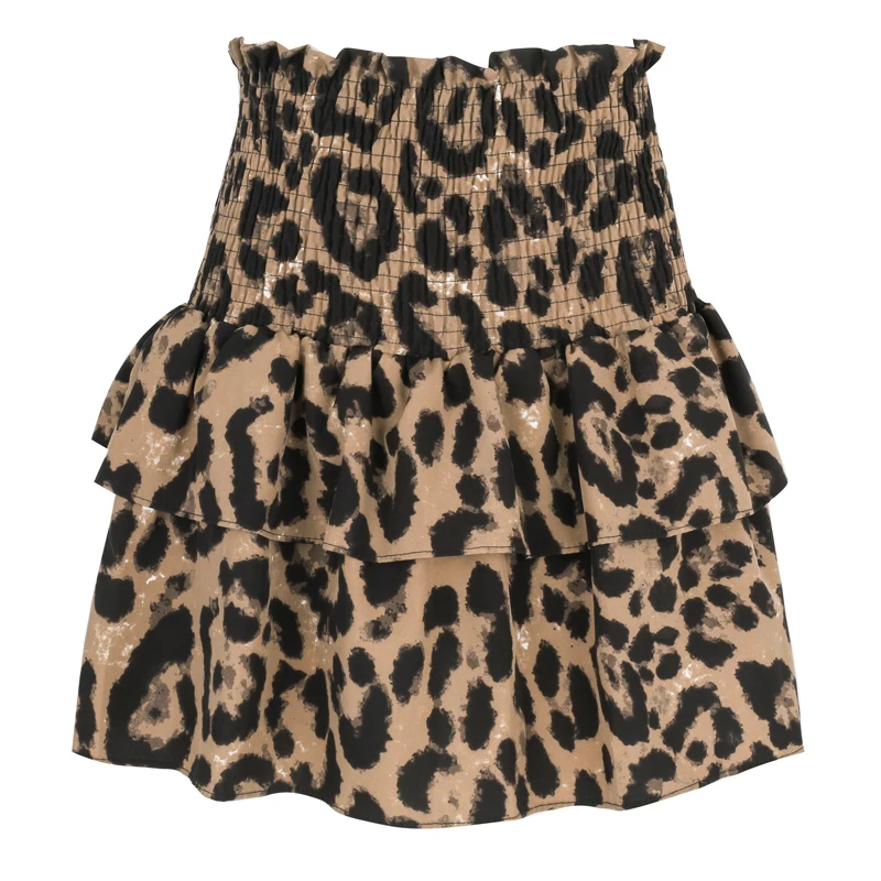 

Pleated high-waist floral skirt female summer new style waisted wild two-layer lotus leaf cake skirt A-line skirt