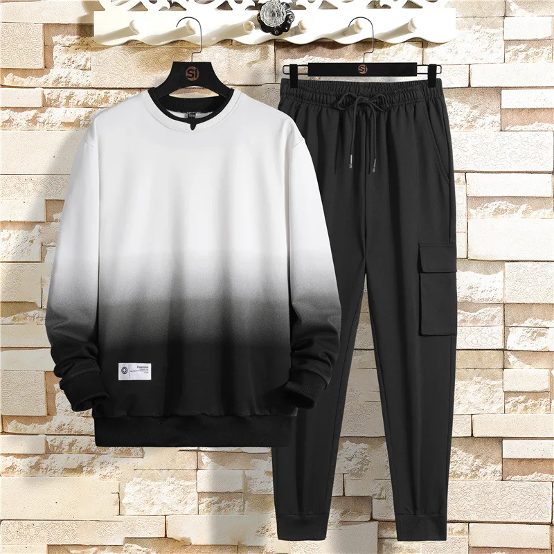 Костюм спортивный мужской из 2 предметов Повседневный пуловер с градиентом