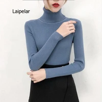 Winter Knitted Jumper Turtleneck Tops Pullovers Casual Sweaters Women Shirt Long Sleeve Tight Sweater Girls Korean