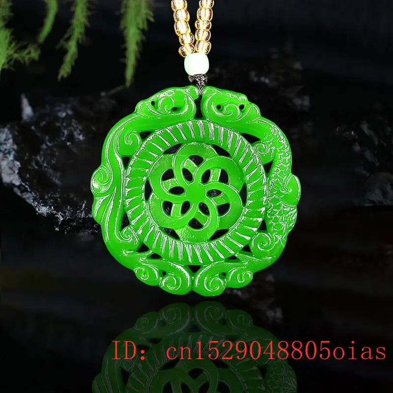 Нефритовый дракон феникс кулон ожерелье резные модные подарки Шарм ювелирные