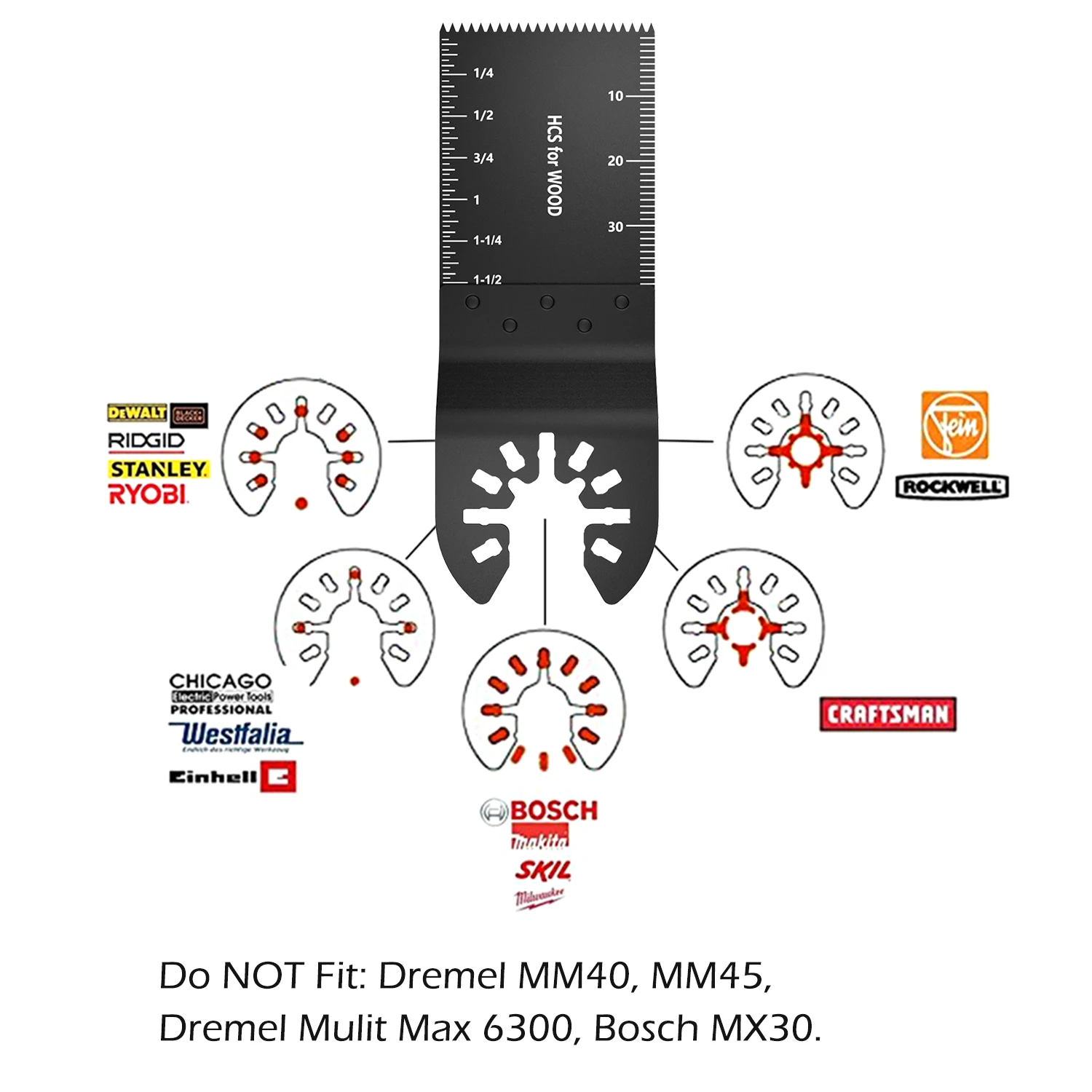 

22pcs Metal Cutting Saw Blade Universal Oscillating Multi Tool Saw Blade HCS Multi-Function Bi-Metal Precision Saw Blades