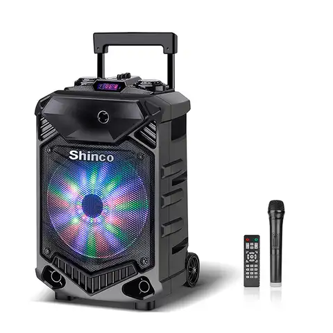 Динамик Shinco Power ful светильник колонка с высокой мощностью, 12 дюймов, сабвуфер, портативный караоке-динамик с микрофоном