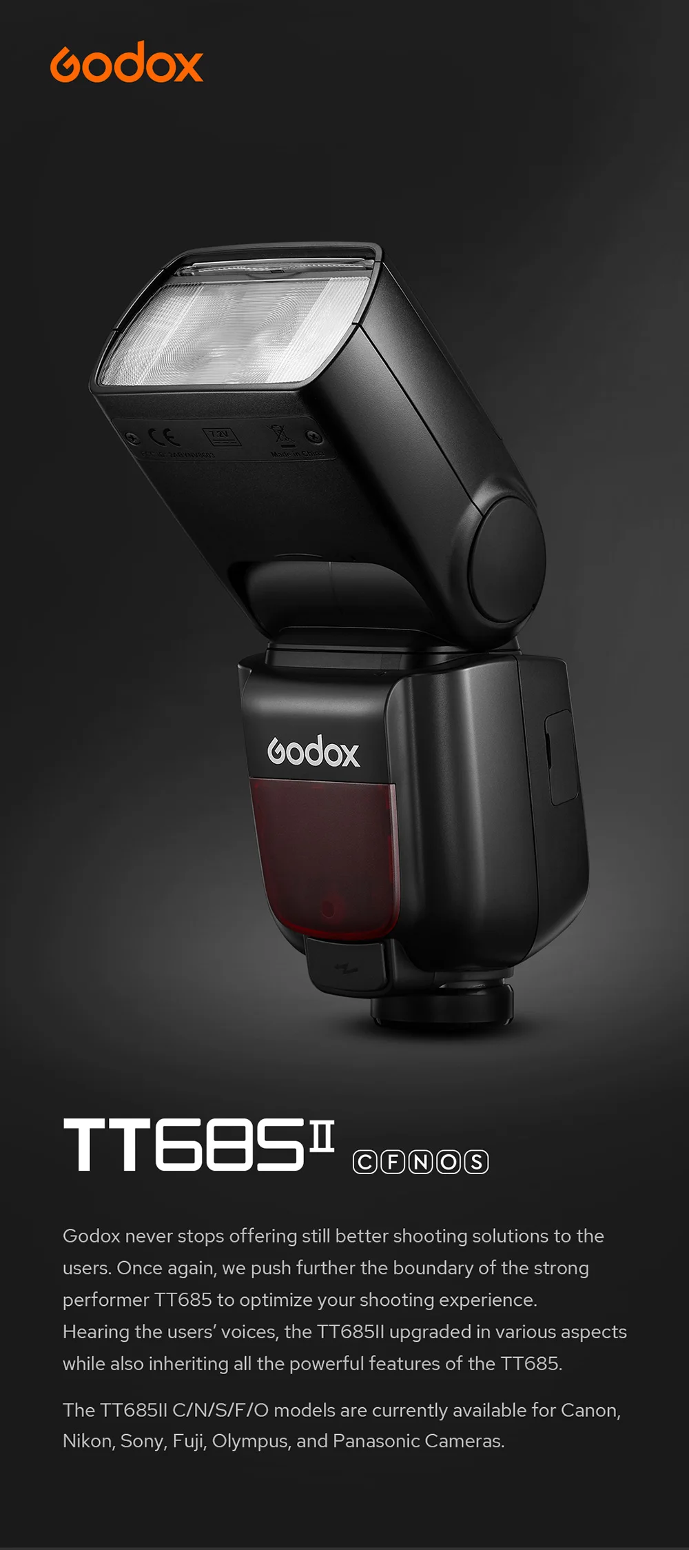 Вспышка Godox TT685II TT685IIC TT685IIN TT685IIS TT685IIF TT685O TTL HSS для камеры Canon Nikon Sony Fuji Olympus - купить по