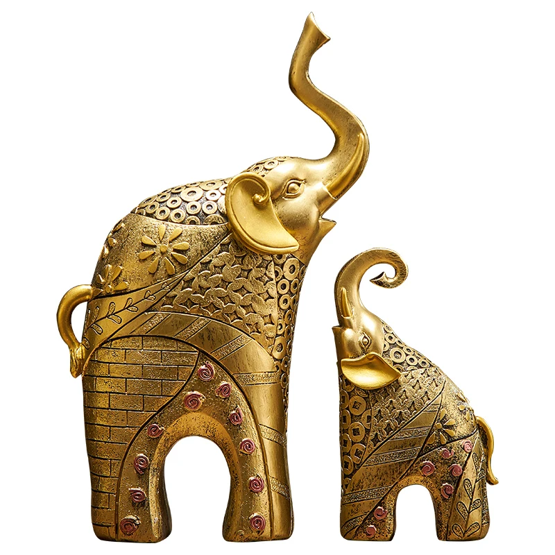 

Home decoration elephant decoration living room wine cabinet decoration porch room desktop a pair of European small ornaments
