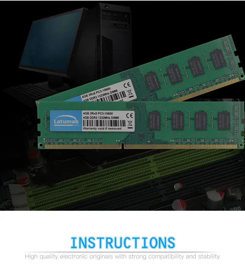 Latumab DDR3 4 GB/8 GB/16 GB/32 GB/DDR3 PC3 1066 МГц 1333 1600 МГц 1866 10600 12800 8500 Pc оперативная память Настольный сервер модуль памяти Ram