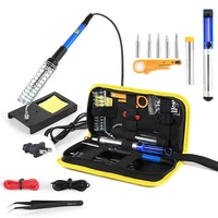 pack of 15 soldering iron kit 60w temperature adjustable welding heater electronic repairing professional pump tools
