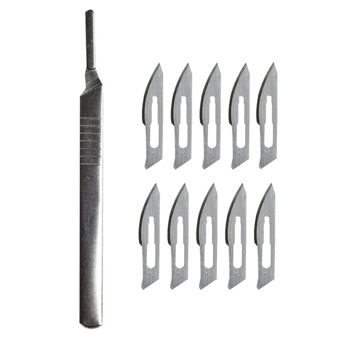 

10pcs 23# Carbon Steel Surgical Scalpel Blades +1pcs Handle Scalpel DIY Cutting Tool PCB Repair Animal Surgical Knife