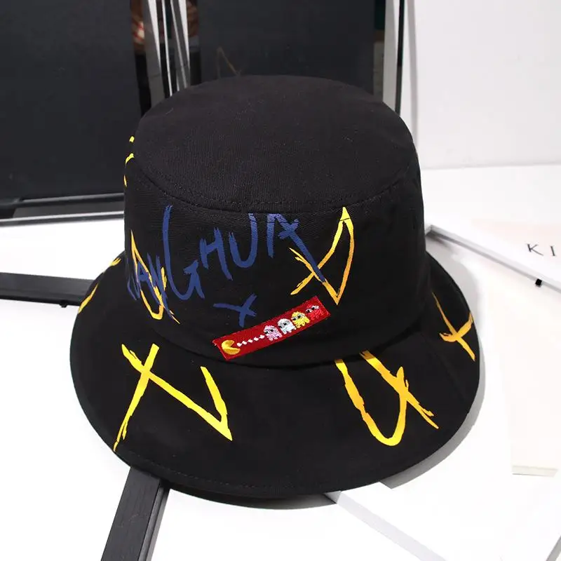 

Hip Hop Hat Men Women Casual Skateboard Hat Young Fashion Street Personality Letter Graffiti Fisherman Hat Basin Cap