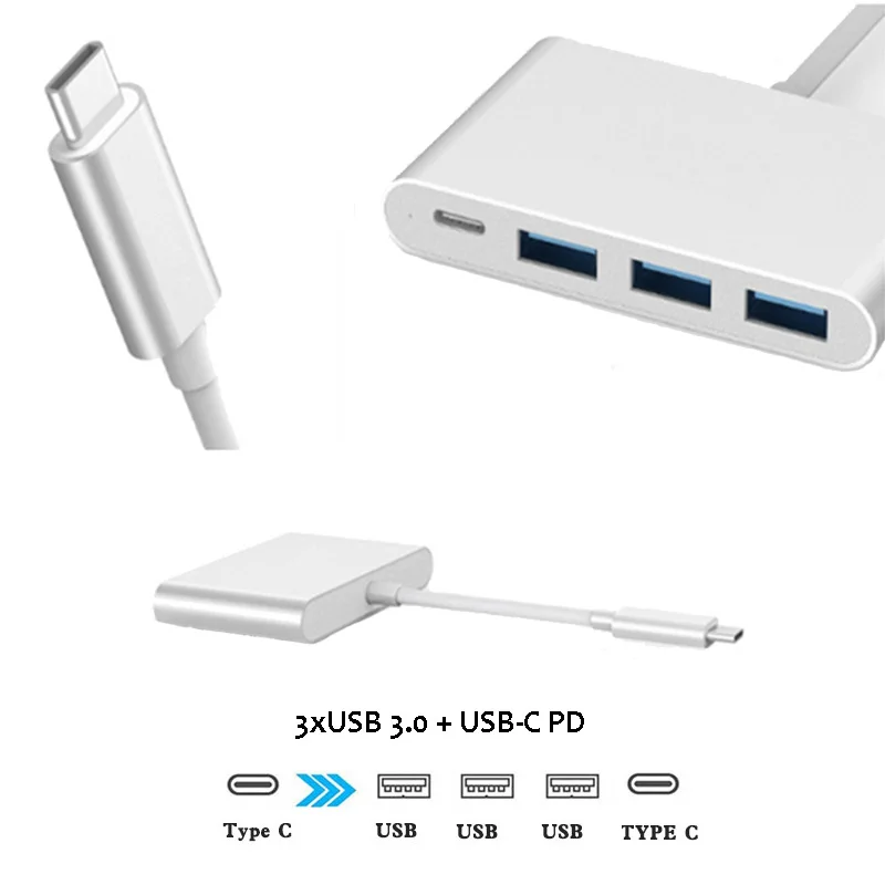 USB Тип C концентратор адаптер сплиттер для Мульти 3 0 и доставки питания MacBook HP