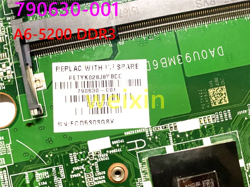 Материнская плата ноутбука для HP Pavilion 15-N материнская DA0U93MB6D2 790630-001 Core A6-5200 DDR3 100%
