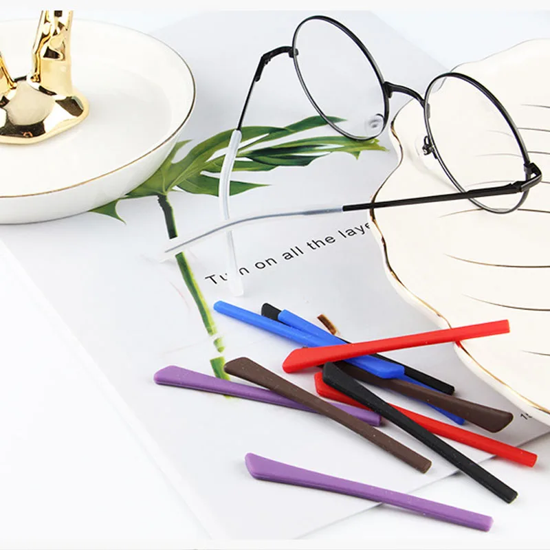 

High Quality Eyewear Colorful Anti Slip Silicone Ear Hook Temple Tip Holder Eye Glasses Accessories Soft