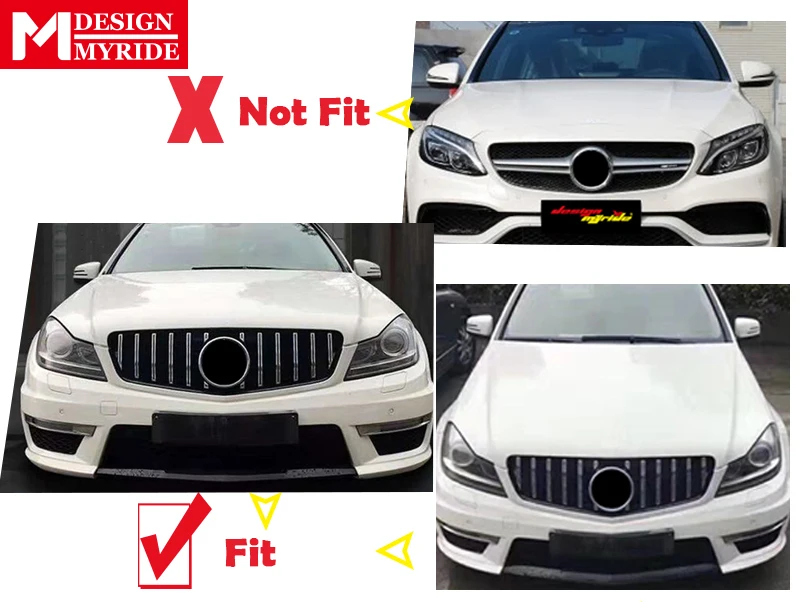 Для Mercedes C Class W204 Panamericana решетка грили GTS спортивный вид C250d C220d C200 C180 ABS серебро Прямая замена 2007-14