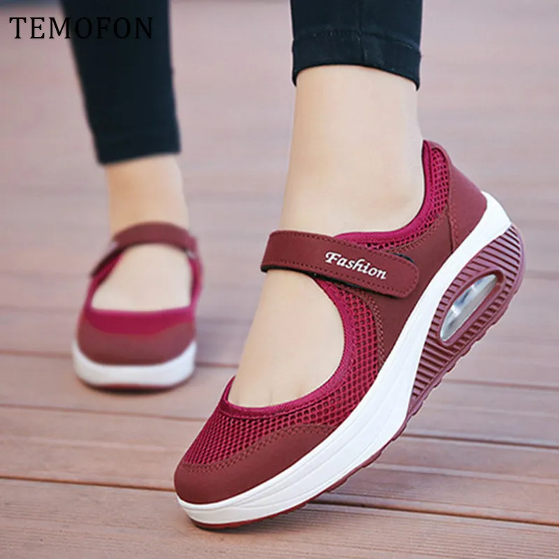 Кроссовки TEMOFON женские на платформе дышащие сетчатые Вулканизированная подошва