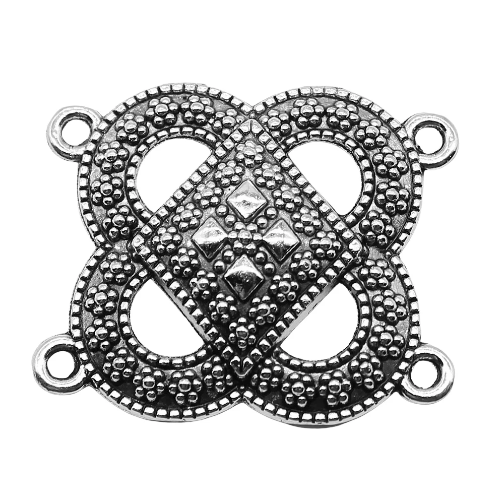 

5pcs Antique Silver Color Body Chain Flower Porous Connectors 26x31mm Necklace Making Accessoreis