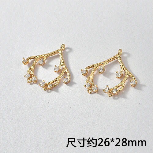 2 шт. медные серьги гвоздики с фианитами|Ювелирная фурнитура и компоненты| |