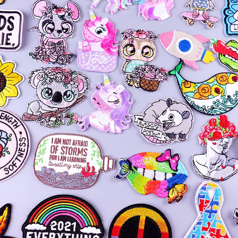 Нашивки Koala/сова нашивки в полоску с единорогом для одежды вышивкой сексуальных