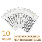 Ресницы Накладные Готовые с узким объемом, 10 лотковпартия, 8D 10D 12D