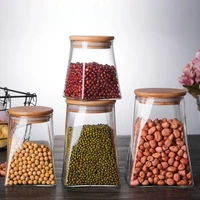 kitchen glass container sealed can storage jar box bottle round cork for coffee beans cereals food
