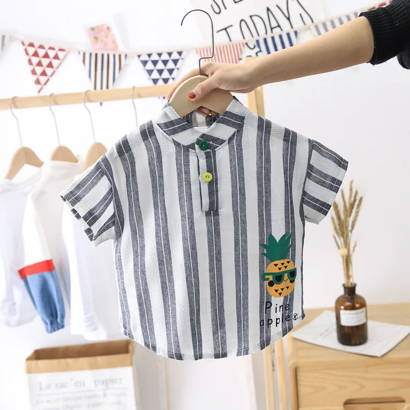 

New Children Girls Clothing Summer Baby Boys Clothes Infant Cotton Striped T-Shirt Toddler Fashion Casual pyd020