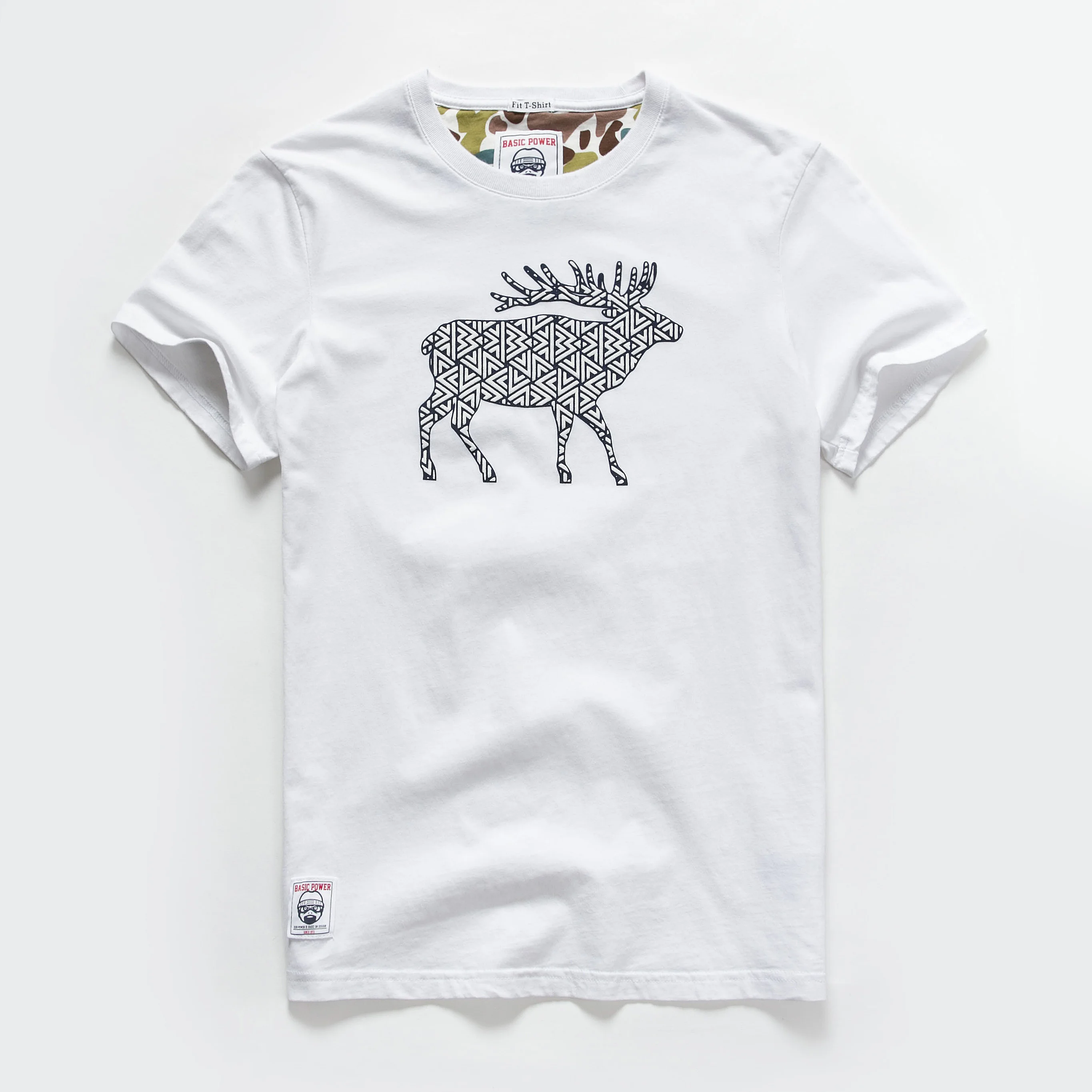 Мужская футболка хлопковая Однотонная Повседневная Базовая с круглым вырезом