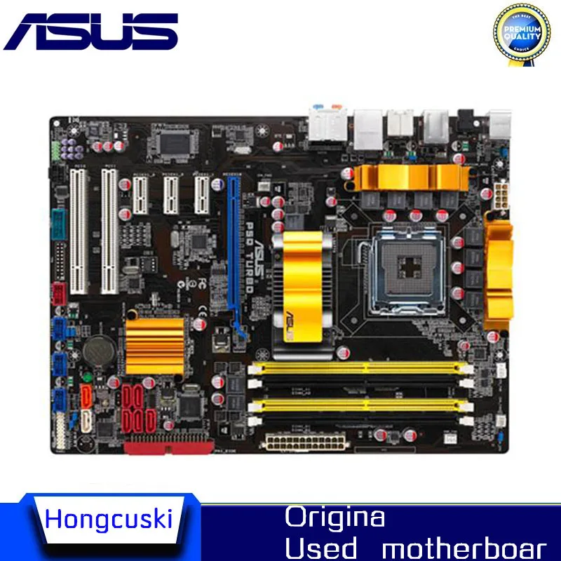 Socket LGA 775 For ASUS P5Q Turbo Used Desktop for Intel P45 Motherboard DDR2 USB2.0 SATA2 | Motherboards