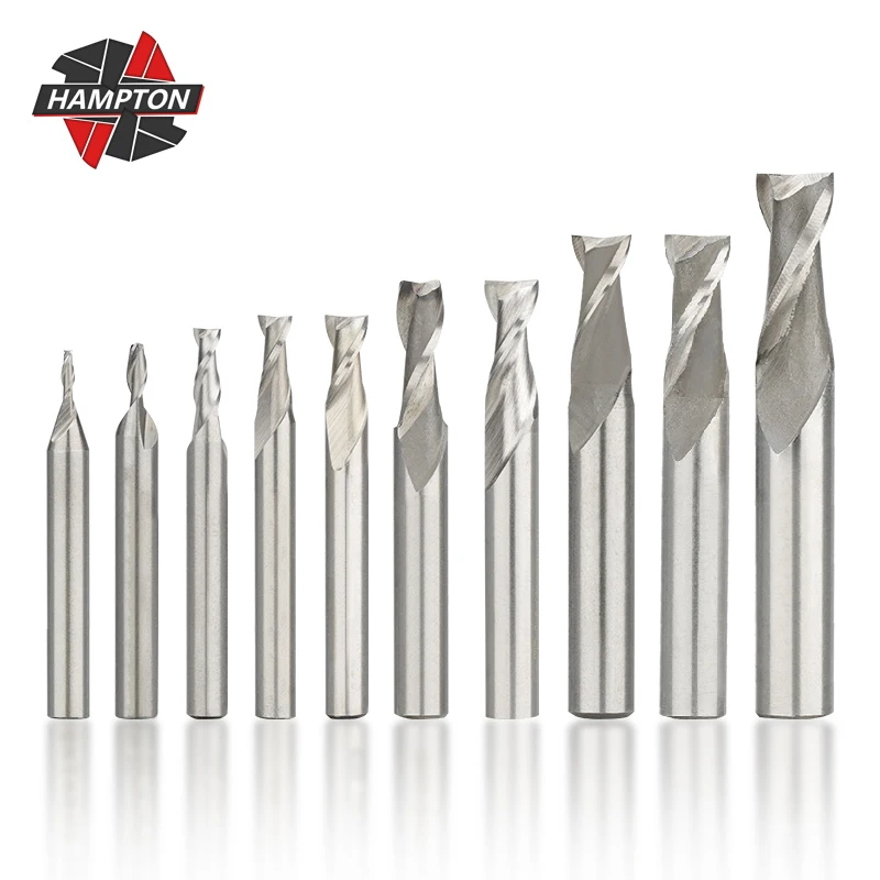 Концевая фреза из быстрорежущей стали с 2 канавками прямым хвостовиком 2-12 мм