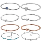 Новый S925 Щепка Цвет основные несколько цепочка из змеиных костей браслет для женщин покрытые фианитами с алмазным блеском, роскошный подарок ювелирных изделий, подходят к оригиналу Pandora, очаровательный