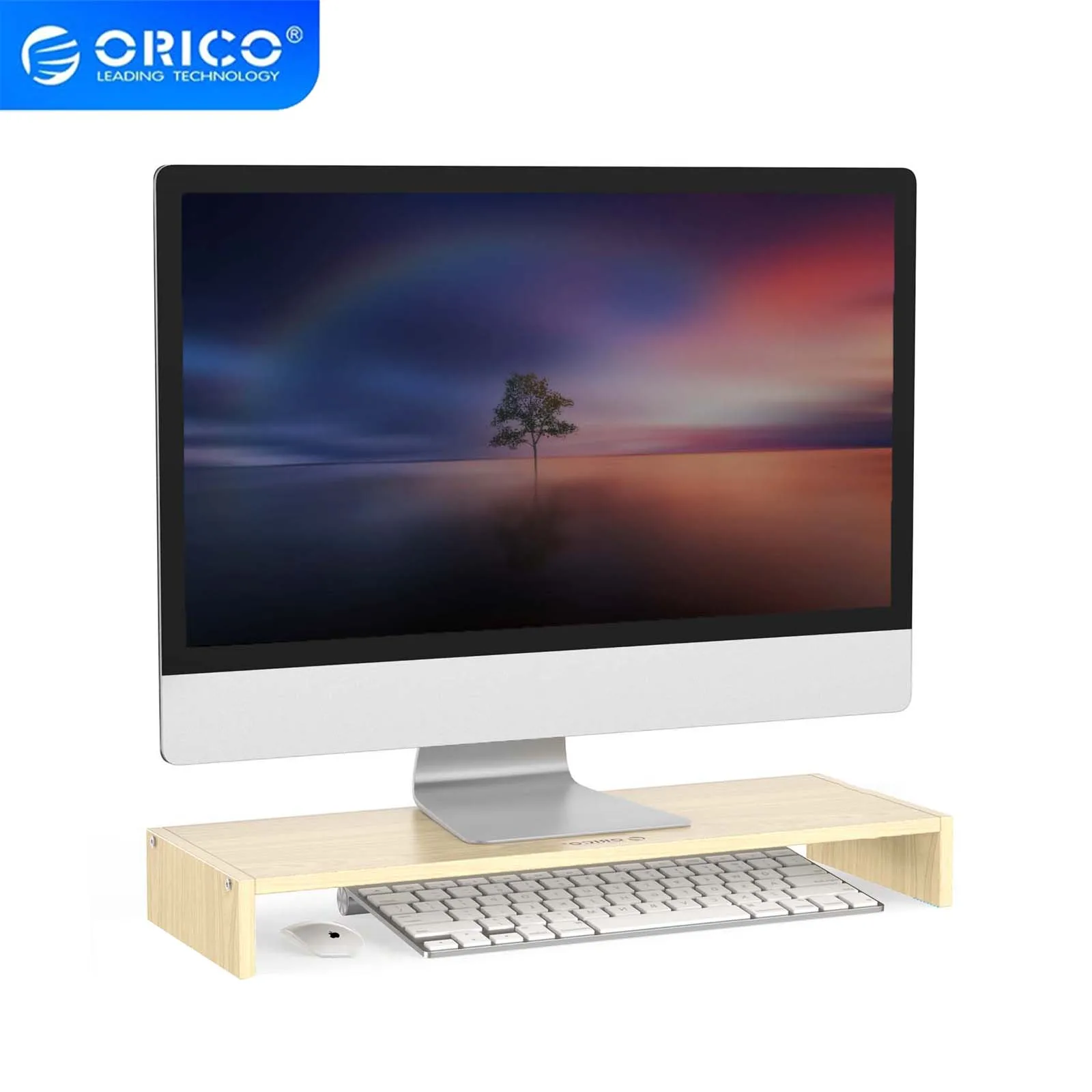 

Подставка для монитора ORICO MSR, настольная деревянная подставка для компьютера, с выдвижным ящиком и клавиатурой, для хранения, для ноутбука, ...
