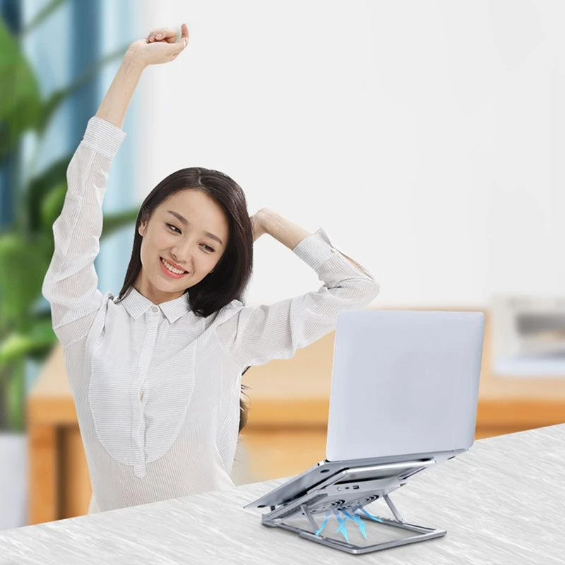 

Laptop Cooling Pad with Dual Fan Laptop/Tablet Stand Luminous Gaming Laptop Cooler Cooling Fan for 12-17 Inch Laptop