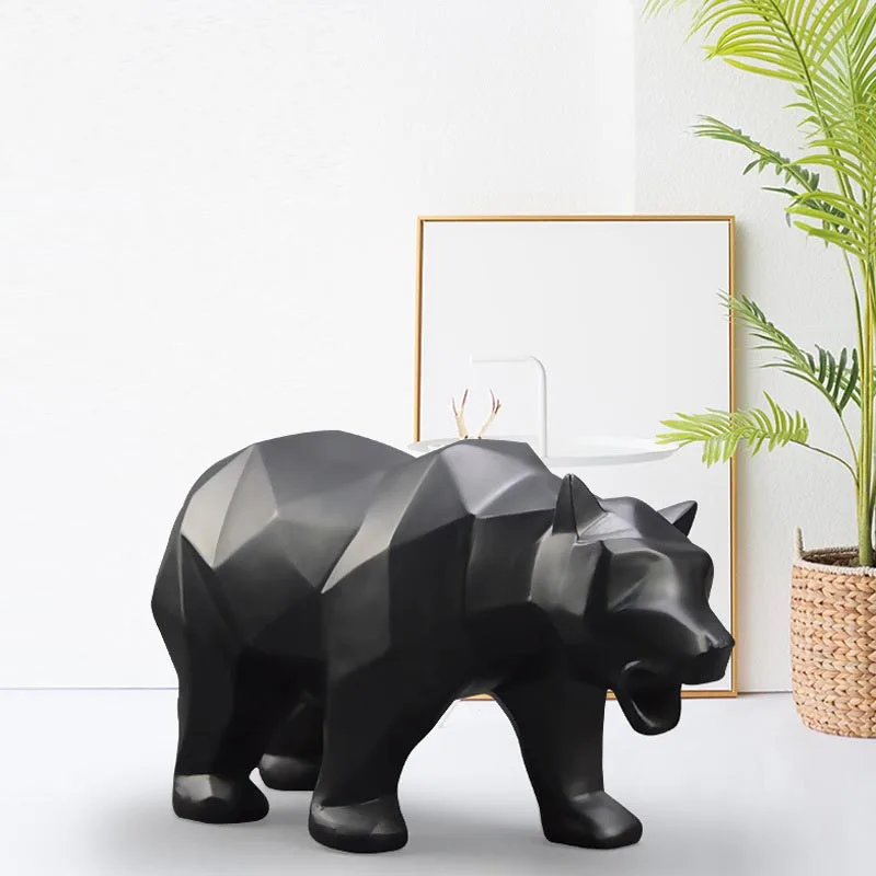 Скандинавская креативная полимерная Геометрическая модель черного медведя