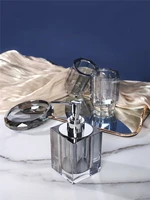 crystal glass bathroom accessories set soap dispenser dish with 304 sus pressing head gargle cup wedding gift birthady present