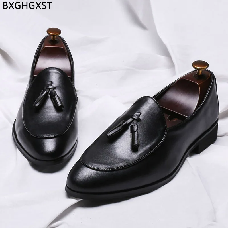 

Brand Mens Loafers Leather Man Shoes High Quality Party Shoes for Men 2023 Black Dress Shoes Mens Fashion Chaussure Homme Sapato