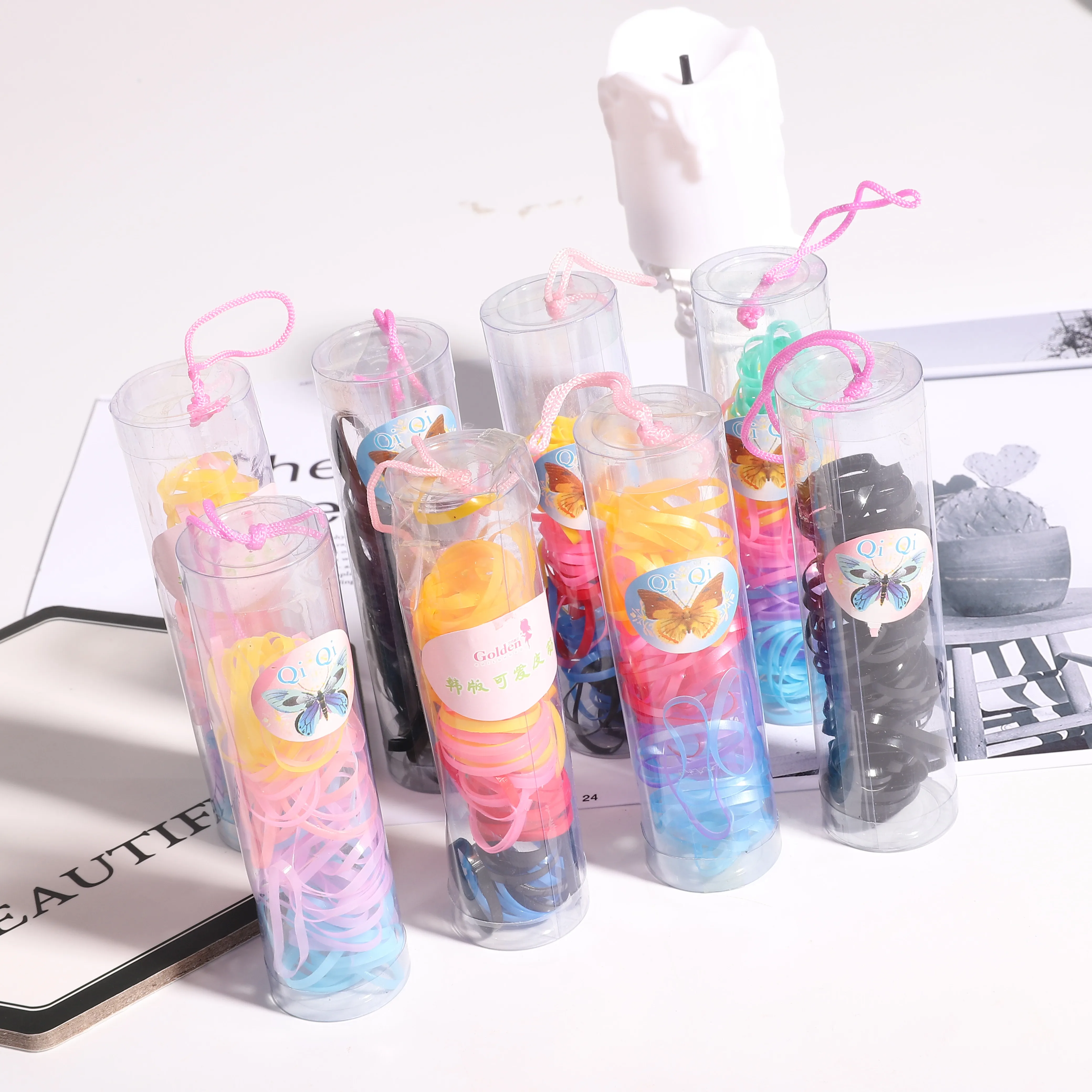 Гладкая Минималистичная одноразовая резинка для волос разных цветов 70-80 Женская