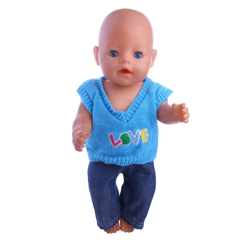 Стильный свитер из двух предметов без рукавов с длинными джинсами Модный Размер