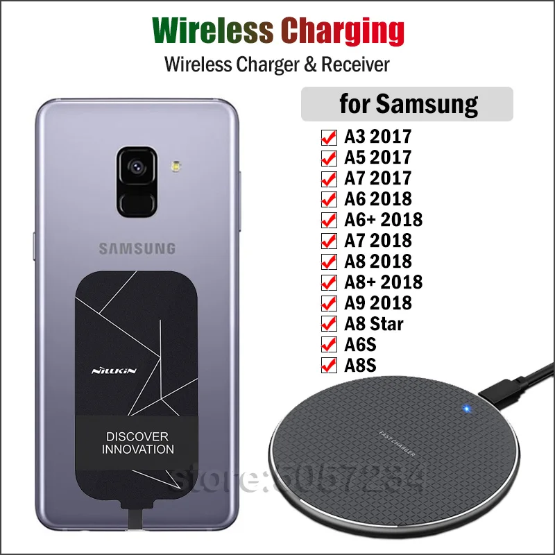 Беспроводная зарядка для Samsung Galaxy A3 A5 A7 2017 A8 Star A6 A9 + 2018 A6S A8S Qi беспроводное зарядное