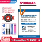 Аккумулятор LOSONCOER HB396481EBC, 5100 мА  ч, для смартфонов Huawei ASCEND G7 PLUS, G8, HONOR 5X, G8X, RIO L03 -UL00AL00TL00