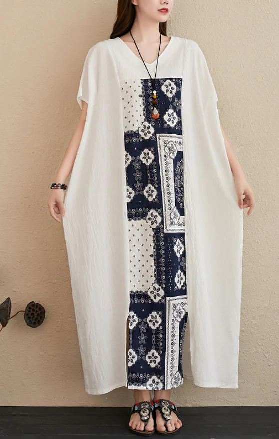 

The original design of 2021 summer new brand on the market quality of 100% cotton linen loose dress.