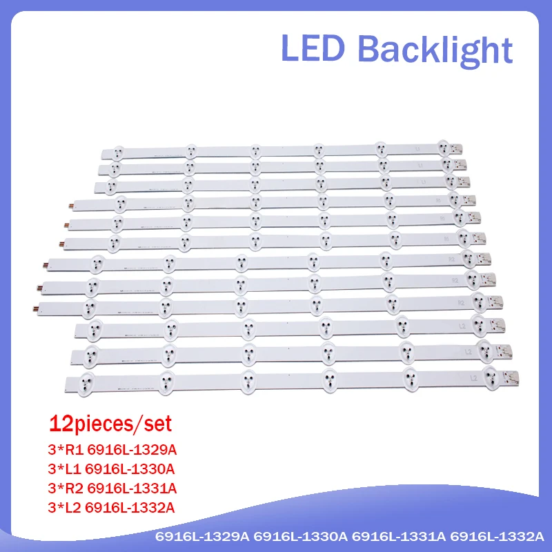 1 Набор = 12 штук LC550DUN светодиодная полоса 55 дюймов ROW2.1 Rev 0 R1 Тип 6916L 1329A 1330A 1331A 6916l