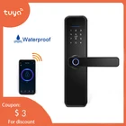 Дверной смарт-замок Tuya со сканером отпечатков пальцев, смарт-замок с защитой пароля, разблокировка IC-Карты