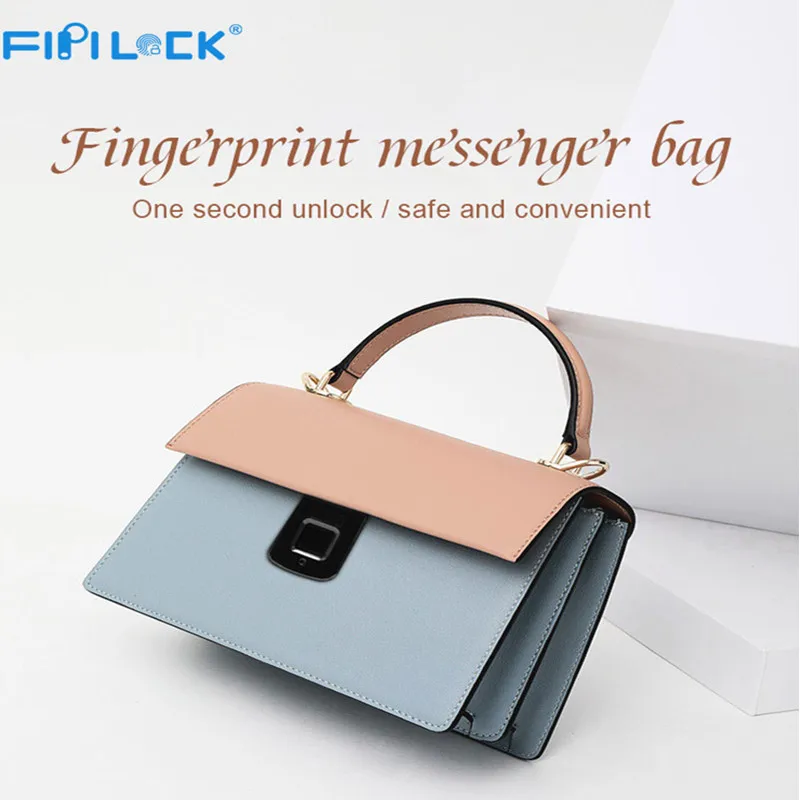 Fipilock кожаные дамские сумочки с идентификацией по отпечатку пальца женская сумка