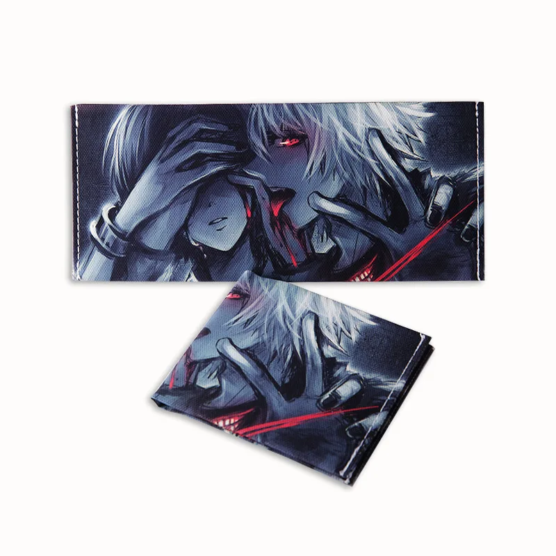 Бумажник аниме Tokyo Ghoul с картинкой маски Канеки Кена для косплея, из канвы, с отделениями для путешественников, ID-карт, кредиток и паспорта.