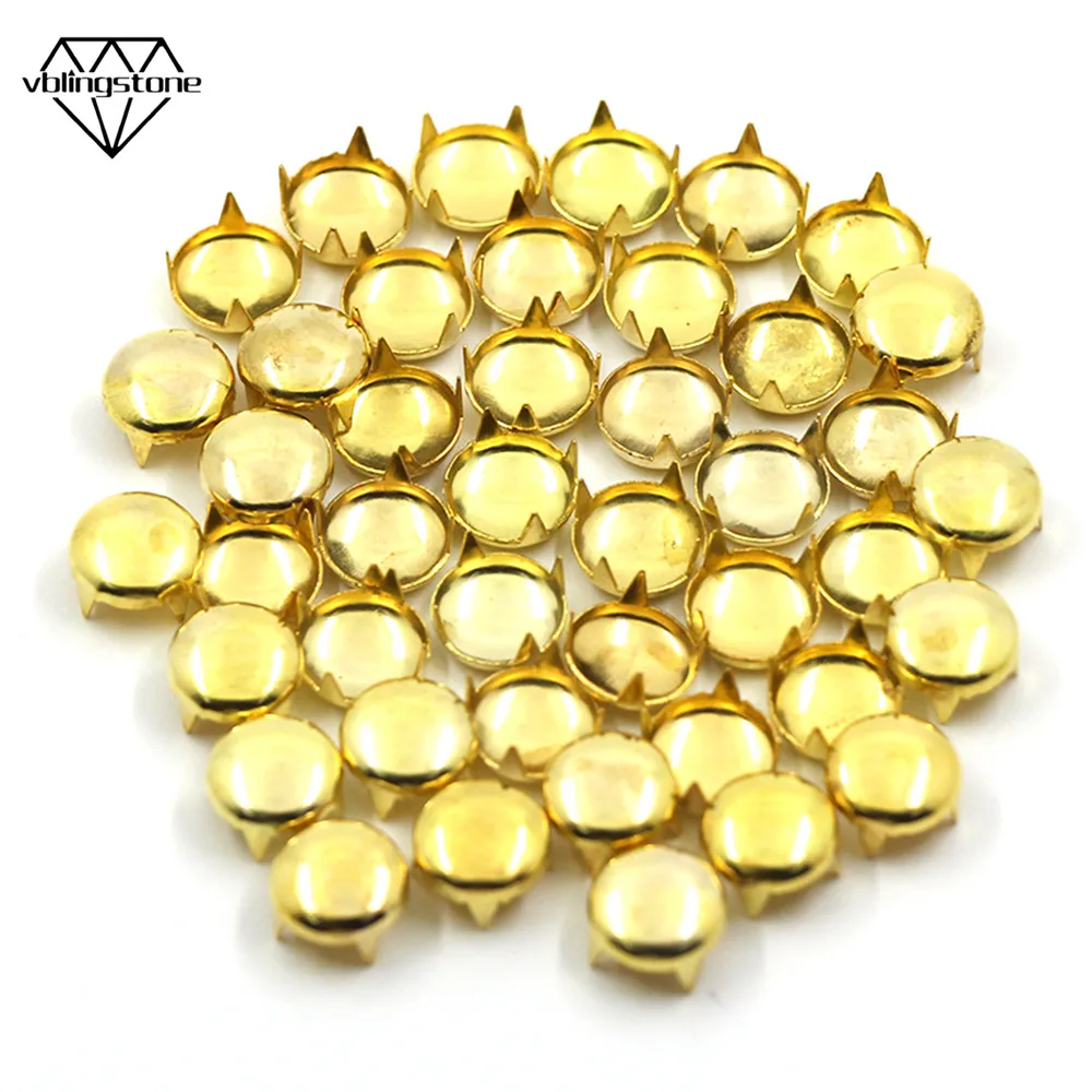 100 шт. Золотые круглые зеркальные заклепки для кожаных наконечников аксессуары